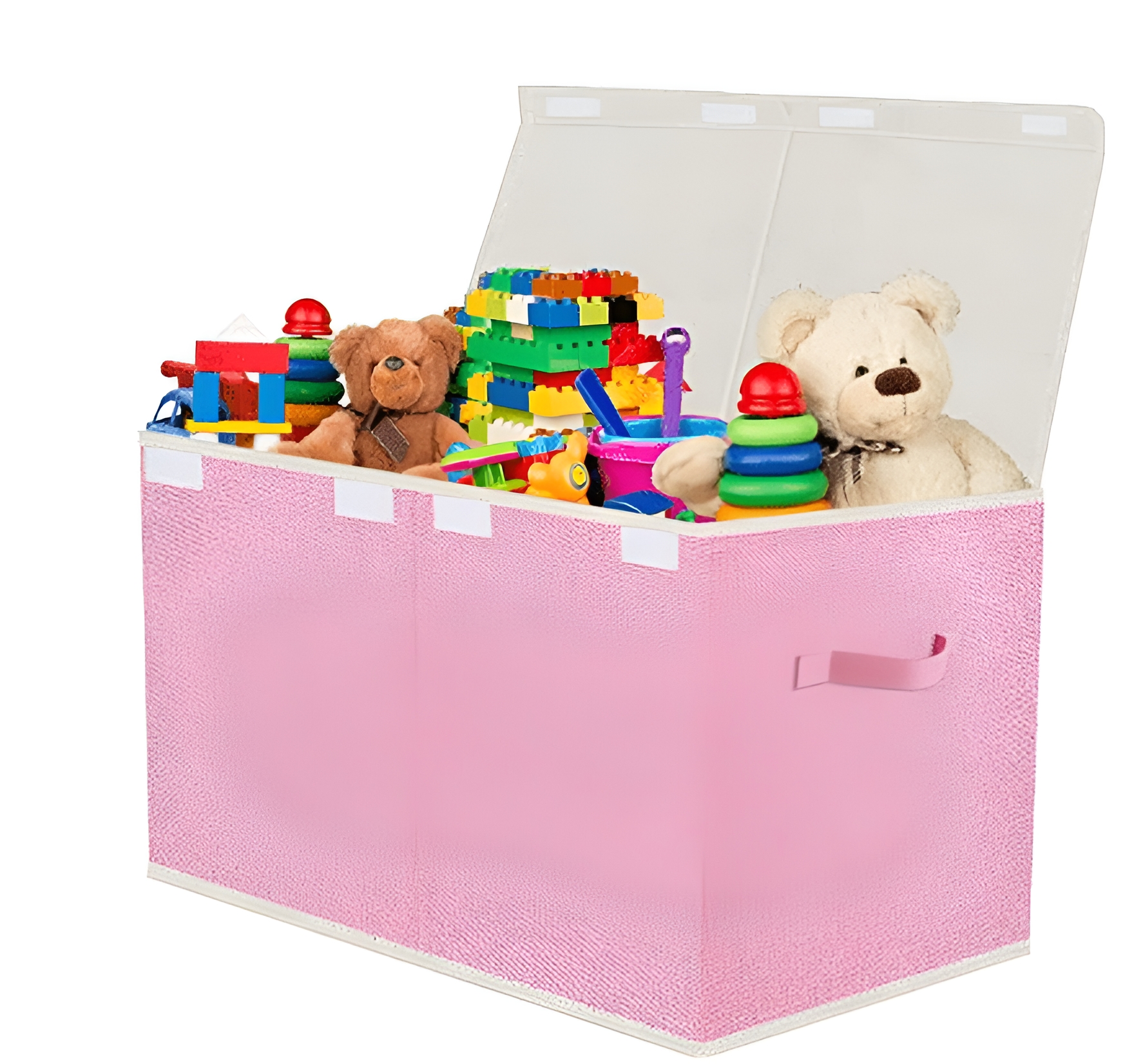 Homyfort Large Toy Box for Girls,Toy Chest for Kids -Collapsible Toy Storage Organizer with Lid Toy Bin Storage Organizer for Nursery, Playroom, Bedroom , Closet, Living Room, Kindergarten (Pink)
