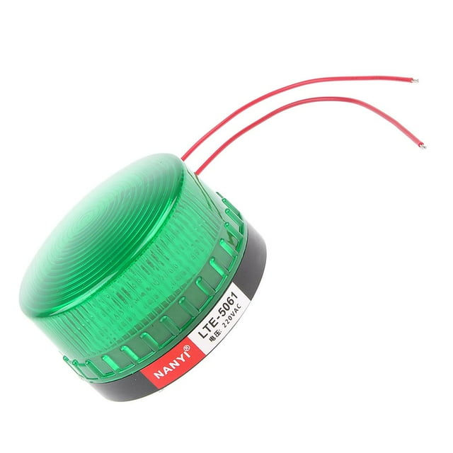 Green LED Light Warning Flash Emergency Signal Round Shaped Highlight 220V LED