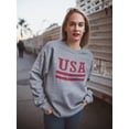 thumbnail image 2 of U S A Stripes Sweatshirt Women -GoatDeals Designs, Female x-Large, 2 of 4