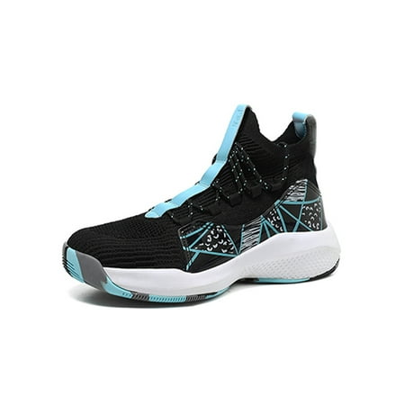 

Ymiytan Unisex Sneakers Fitness Workout Running Shoes Sport Basketball Outdoor Trainers Slip Resistant Breathable Black Blue 9