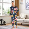 thumbnail image 6 of FORMRS Onesies Pajama for Adults Unisex Hoodie Winter Jumpsuit One Piece Sleepwear, Sizes S-2XL, Floral Flamingo, 6 of 7