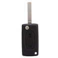 thumbnail image 1 of Car Key Fob Case, 2 Button Flip Remote Key Case Black Easy to Carry Replacement for 107 207 307 307cc 308 SW 407 607, 1 of 7