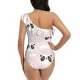 thumbnail image 5 of Gaeub Cute Panda Women's One Shoulder Ruffle Tummy Control Swimwear for Swimming Surfing Beach Party - Large, 5 of 8