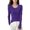 Sweater 395# Purple, variant on oqasdz Womens Sweater Fall Winter Round Neck Velvet Pullover Solid Color Four Flat Slim Thin Knitted Undershirt Casual Cozy Soft