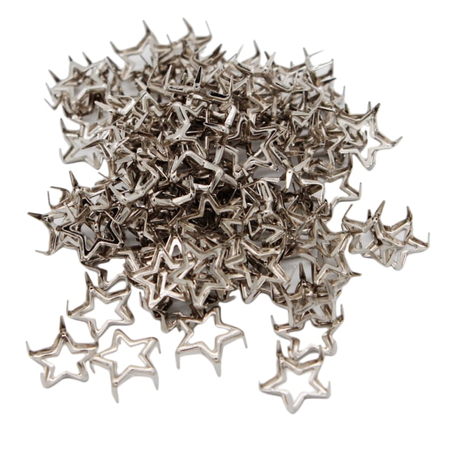 100Pcs Studs Clavos De Remache Spots Nailhead Leathercraft Cool 12mm - Plata Sunnimix Star Metal Studs Rivets