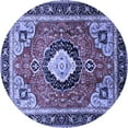 thumbnail image 1 of Ahgly Company Indoor Round Medallion Blue Traditional Area Rugs, 8' Round, 1 of 4