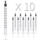 thumbnail image 2 of Paquete de 10 jeringas de plástico de 1 ml/cc, jeringas medidoras de líquidos, herramientas selladas individualmente con medición para laboratorios científicos, medición de líquidos, alimentación de m, 2 of 4