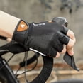 thumbnail image 2 of WEST BIKING Shock-Absorbing Anti-Slip Half-Finger Cycling Gloves with Reflective Strips, Breathable Microfiber, 3D Padding, Adjustable Wrist Strap, Size M (9cm Palm Width), 2 of 6