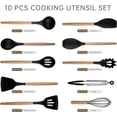 thumbnail image 3 of NULAS Silicone Cooking Utensils Set, Heat Resistant & Non-Stick Kitchen Tools, 10-Piece BPA Free Silicone Cooking Utensils, Black, 3 of 7