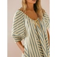thumbnail image 4 of Womens Oversized Striped Romper Dress Shorts Jumpsuit Beach Vacation Clothes with Pockets  S, 4 of 5