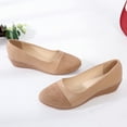 thumbnail image 7 of HCNTES Women's Wedges Flats Pointed Toe Mid Heels Comfortable Closed Toe Dressy Shoes Women Flats Wedge Shoes for Wedding Work Office Party(Khaki,39), 7 of 7