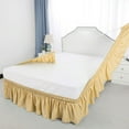 thumbnail image 4 of Unique Bargains Elastic Dust Ruffled Bed Skirt with 15" Drop Full Camel, 4 of 8
