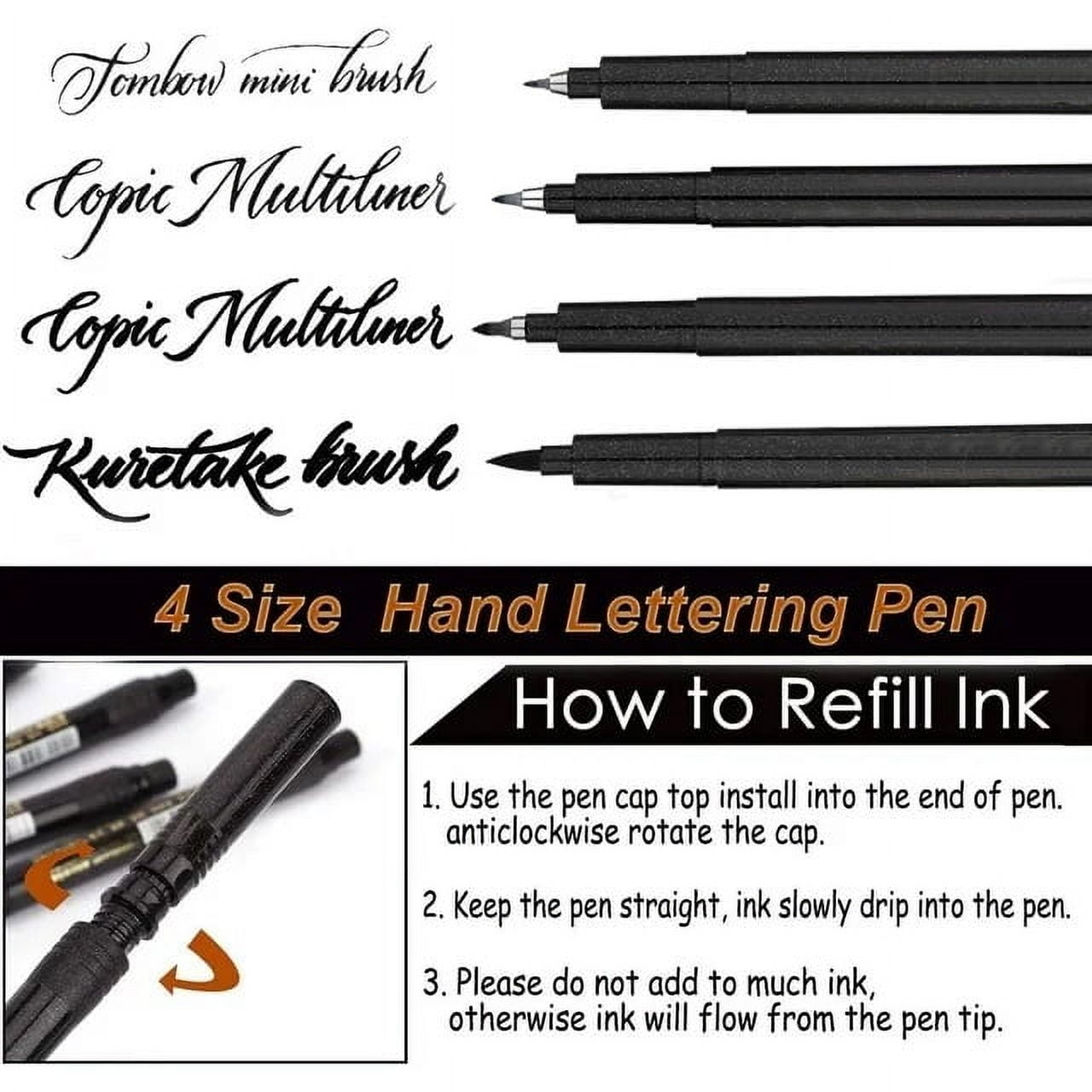 Pack Casewin Hand Lettering Pens Size Kuwait Ubuy