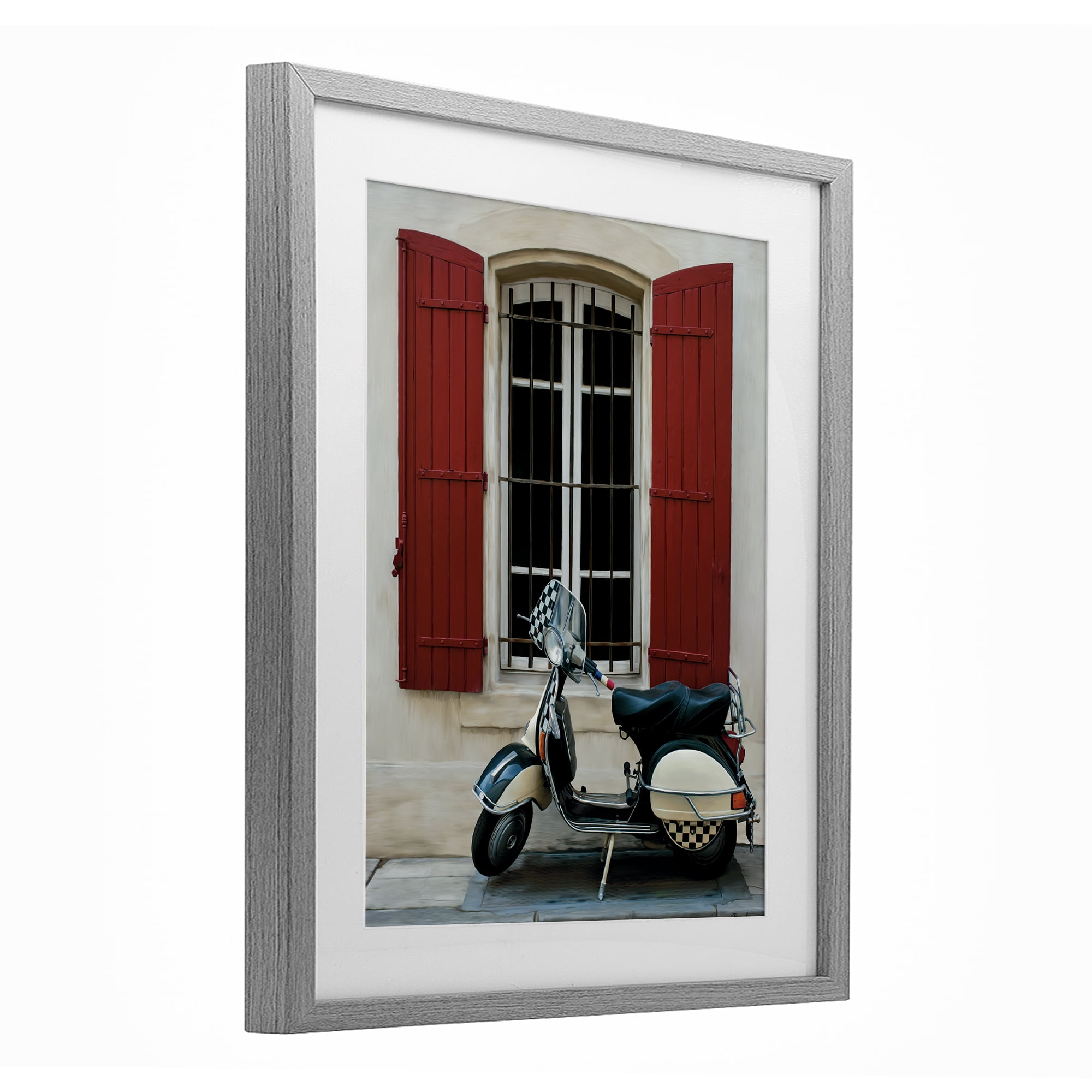 Stupell Industries Two Wheel Dream Gray Framed Print Under Glass, design by Renel Peters
