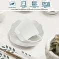 thumbnail image 3 of 12 Pieces 6 oz Tea Cup and Saucer Set, Cappuccino Latte Americano Coffee Cup with Saucer Set of 6, Espresso Double Shot Cup, New Bone Porcelain Embossment Tea Cups, for Cafe Kitchen, Gift Idea, White, 3 of 7