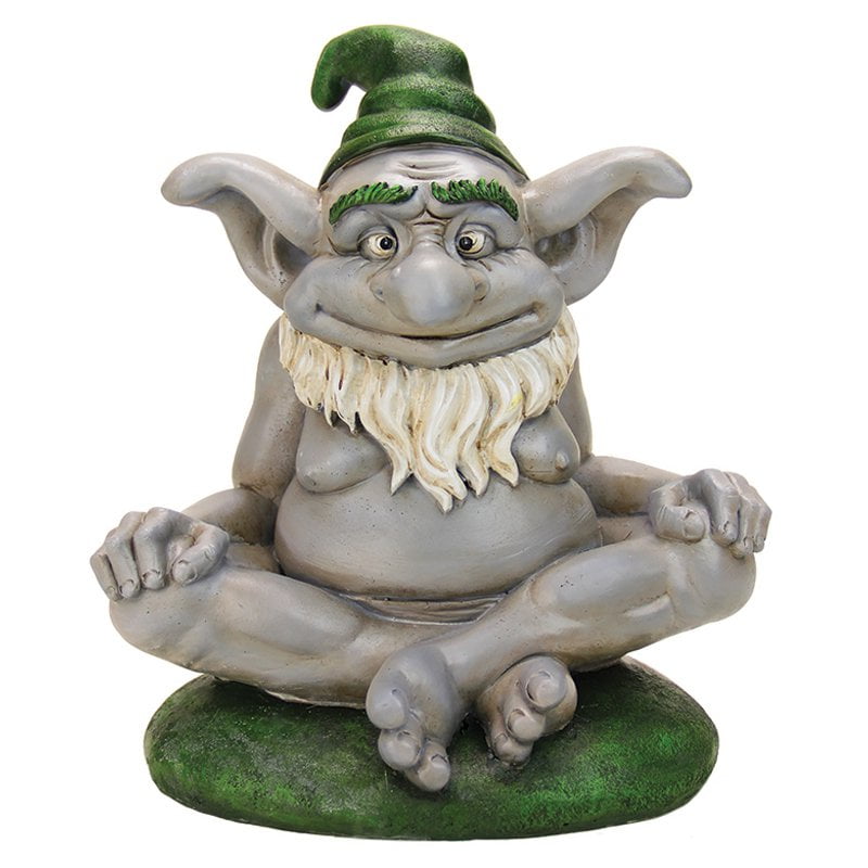 Exhart Elder Troll Garden Statue in a Yoga Pose by Exhart Environmental Sales Inc