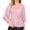Pink, variant on Plus Size Womens Sparkly Sequin 3/4 Sleeve Tops V-Neck Glitter Party Dressy Blouse Evening Club Concert Shirt