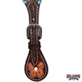 thumbnail image 3 of Hilason Leather Spur Strap Western Floral Dark Brown Hand Paint, 3 of 4