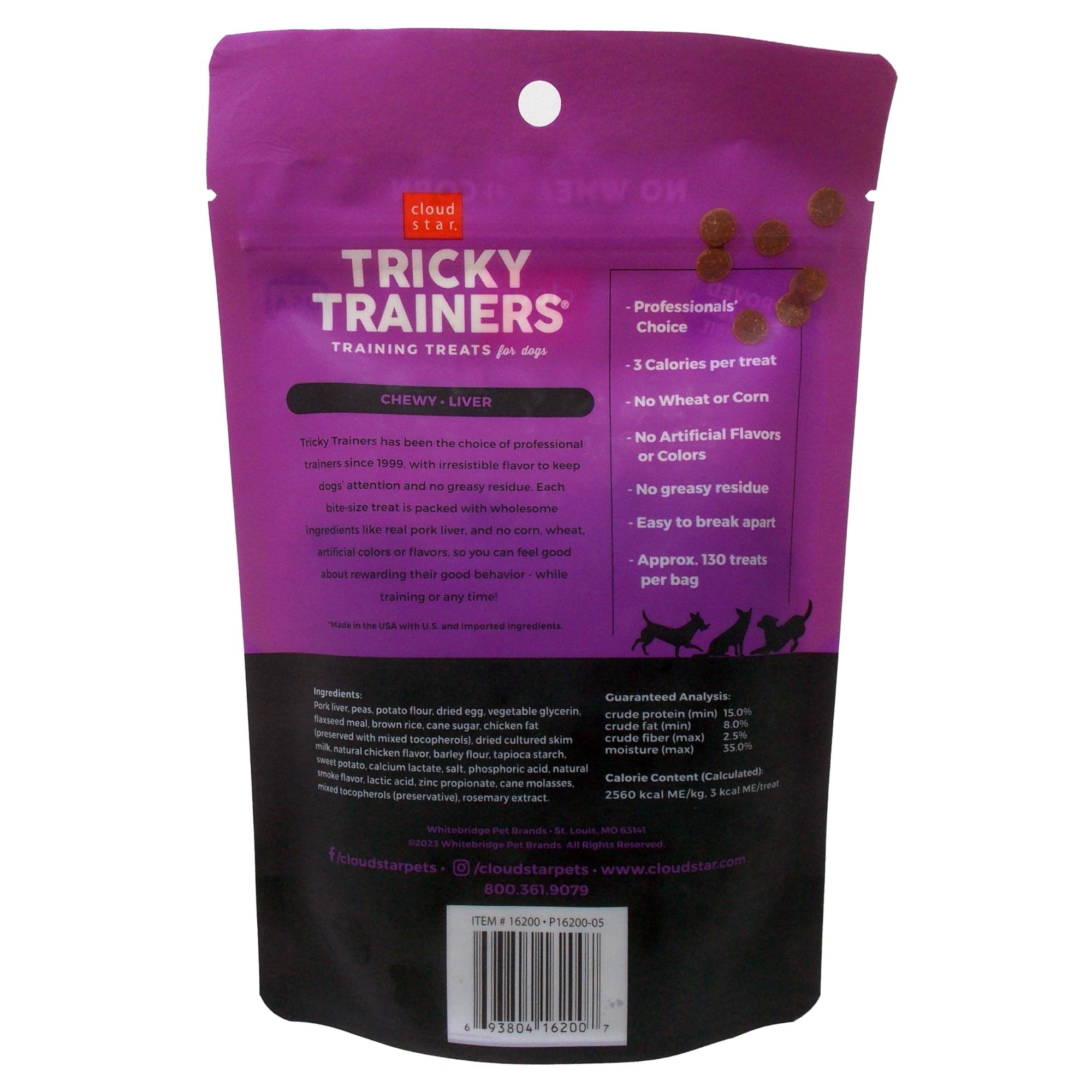 Grain-Free Soft Chewy Dog Training Treats, Tricky Trainers - 3 Flavor (1) Each: Liver, Cheddar, Salmon | MerlinsMart Zine & Rope Toy | Cloud Star