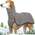thumbnail image 5 of Fleece Coat For Large Dog Warm Solid Sweater Sweatshirt Winter Stretch Turtleneck Outdoor Shirt For Small Med & Large Dogs,Grey,S, 5 of 6