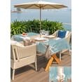 thumbnail image 5 of Outdoor Tablecloth with Umbrella Hole for Patio/Picnic/Party/Camping, Coastal Mermaid Anchor Waterproof Table Cloth Rectangle Table Cover Washable, Summer Coral Ocean Vintage Wood (54"x 80"), 5 of 8