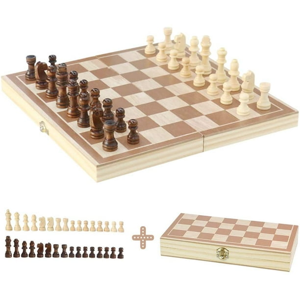 Ajedrez de madera tablero de ajedrez juego de ajedrez plegable juegos de mesa para niños manualidades juegos de viaje para niños adultos 32 juego de ajedrez de madera juguete de madera niños niña niño 4 5 6 7 8 9 10 años Rojo Verde