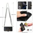 thumbnail image 5 of Wallet Case for Samsung Galaxy A36 5G, PU Leather RFID Blocking Card Slots Zipper Pocket Magnetic Buckle Kickstand Shoulder Strap & Wrist Strap Rugged Phone Cover for Galaxy A36 5G, Black, 5 of 11