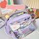 thumbnail image 2 of 1pc Bolsa De Lápices De Tela De Nylon, Estuche De Lápices De Gran Capacidad De Doble Capa, Bolsa De Almacenamiento De Papelería Para Estudiantes De Secundaria, Estuche De Bolígrafos Portátil, Suminist, 2 of 4