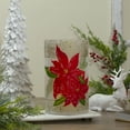 thumbnail image 2 of Northlight 10" Hand-Painted Red Poinsettias and Gold Flameless Glass Christmas Candle Holder, 2 of 6