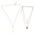 thumbnail image 2 of 6 collares hipoalergénicos resistentes a la decoloración a prueba de herrumbre con colgante de disco en capas para mujeres y niñas, dorado, 2 of 8
