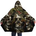 thumbnail image 1 of Capa Gruesa y cálida con capucha para hombres, abrigo con estampado 3D de calavera de sangre y muerte, bata de lana a prueba de viento, manta con capucha-4, 1 of 4