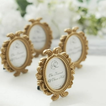 BalsaCircle 4 Gold 4" Mini Baroque Oval Picture Frames Party Wedding Favors Event Decorations Supplies