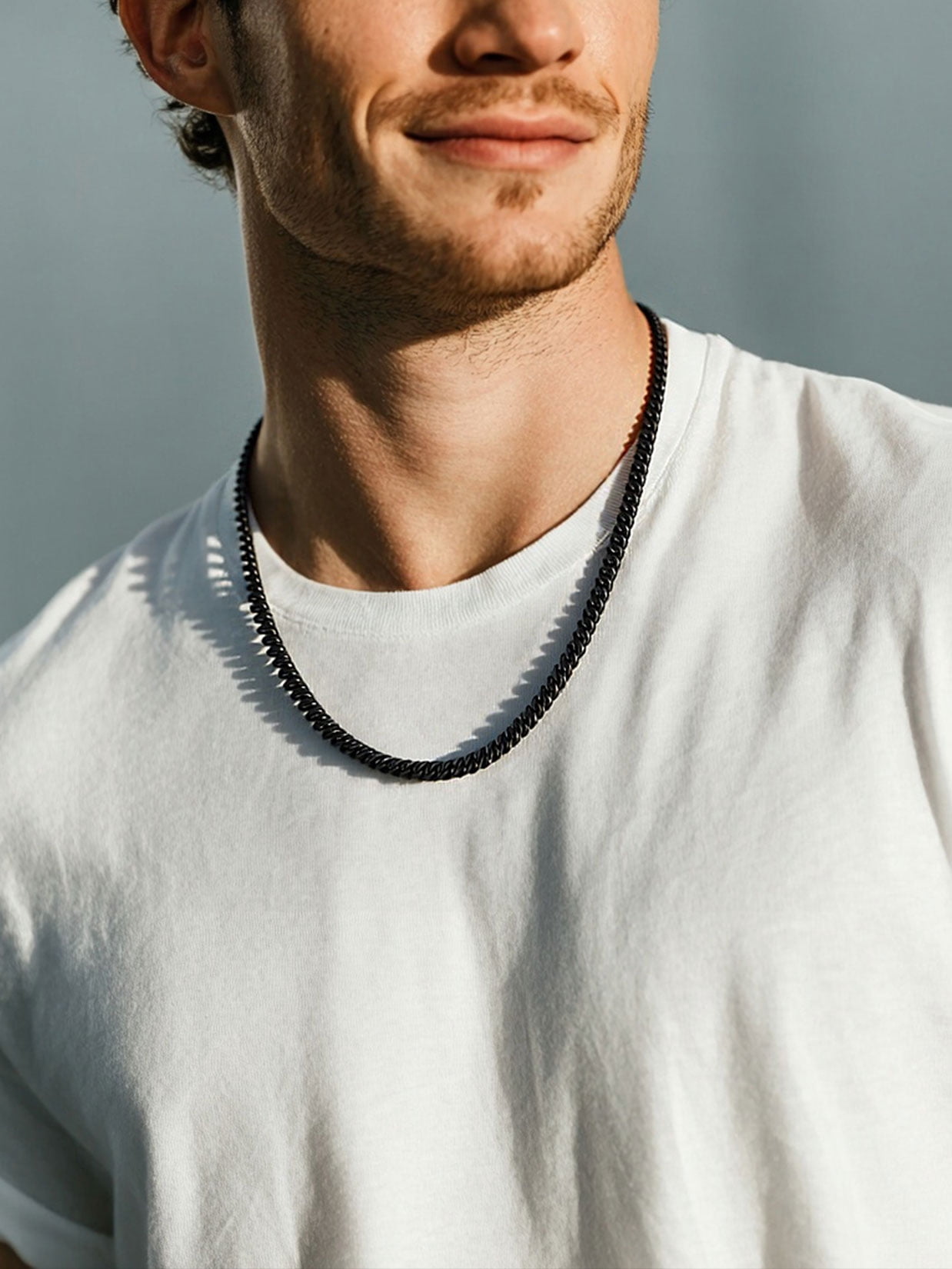 ChainsProMax Black Chain Necklace 20inch Mens Necklaces Black Metal Necklace Chain Mens Stainless Steel Necklaces Fathers Day Jewelry Gift for Dad Son