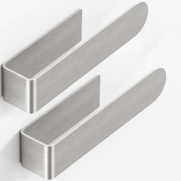 2-Pack 9 Inch Brushed Nickel Self Adhesive Towel Bar, Moisture-Resistant Easy to Clean Wall Mount Hand Towel Holder for Bathroom, Kitchen Cabinet & RV