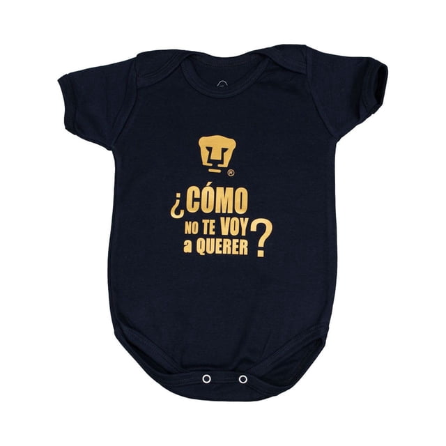 OLD SCHOOL SPORTS Pumas UNAM Pañalero Cómo no te voy a querer Azul/Dorado Infantil OLD SCHOOL SPORTS Pumas de la UNAM Pañalero de algodón manga corta