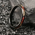 thumbnail image 3 of 4mm Wide Tungsten Carbide Black Ring with Red Opal and Gold Flake Inlay Tungsten Couple Ring, 3 of 6