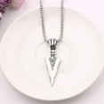 thumbnail image 4 of Soumake Arrowhead Pendant Men Necklace Vintage Alloy Chain Spearpoint Necklace Fashion Accessories Fashion, 4 of 8