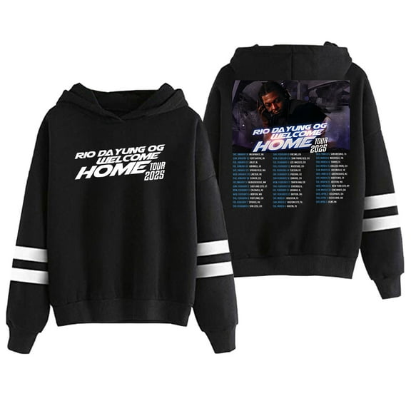 Rio Da Yung Og Welcome Home Tour Hoodie Pocketless Parallel Bars Sleeve Streetwear Women Men Sweatshirt