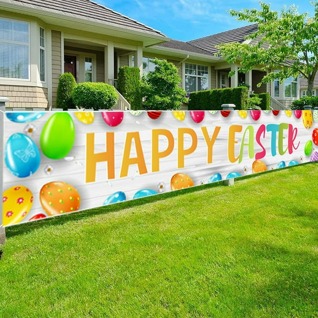 Decoraciones de Pascua, adornos de Pascua, regalos de Pascua, decoración de ambiente para el día de Pascua, banderas de jardín, dibujos animados, huevos, conejito, bandera para disfrazarse en el patio