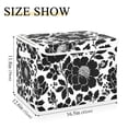 thumbnail image 3 of Foldable Fabric Storage Bin With Handle Collapsible Basket Box Storage With Lid Organizer Stenciled Floral Design, 3 of 7