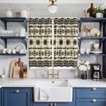 thumbnail image 2 of Black Khaki Boho Kitchen Curtains Window Panels, Vintage Ethnic Tribe Abstract Art Retro Insulated Window Treatment Curtain, Grommet Curtains for Bedroom/Living Room/Bathroom, 2 Piece 42"Wx63"L, 2 of 8