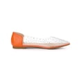 thumbnail image 4 of BLISSFUL STEP Women's Casual Shoes Pointy Toe Clear Rhinestone Ballet Flats Orange 8.5, 4 of 8