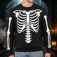 thumbnail image 2 of Afdoent Sweatshirts for Men Halloween Skeleton Print Sweatshirt Casual Crewneck Long Sleeve Pullover Comfortable for Holiday Party, 2 of 4