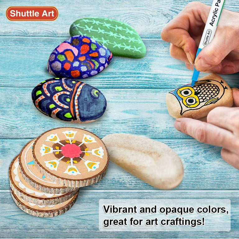Paint Pens, Shuttle Art 30 Colors Acrylic Paint Markers, Low-Odor  Water-Based Quick Dry Paint Markers for Rock, Wood, Metal, Plastic, Glass,  Canvas, Ceramic 