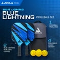 thumbnail image 5 of JOOLA Ben Johns Blue Lightning Pickleball Set, 2 Fiberglass Paddles with Honeycomb Core, Paddle Bag, 4 Balls, 5 of 7