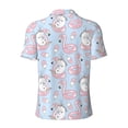 thumbnail image 3 of Vsdgher Summer Cute Unicorns Print Men's Short Sleeve Stretch Polo Shirt, Moisture-Wicking Performance Polo Shirt, 3 of 8