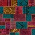 thumbnail image 1 of Ahgly Company Indoor Square Abstract Carbon Red Patchwork Area Rugs, 7' Square, 1 of 6