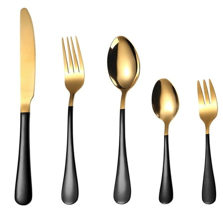 

cutlery set apartment essentials plates and bowls sets Cutlery Set 5-piece Stainless Steel Cutlery Set Knife Spoon And Fork Set Cutlery Set Mirror Polished Smooth Edges Hand Wa