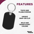 thumbnail image 3 of Tag Soft Plastic Keychains - 10 pack - Small Key Tag Chain For Staying Organized - Rubber Key Ring Keychain – Black, 3 of 5