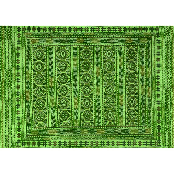 Ahgly Company Indoor Rectangle Southwestern Green Country Area Rugs, 8' x 12'